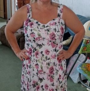 Summer lined Sleeveless Flowered Sun Dress